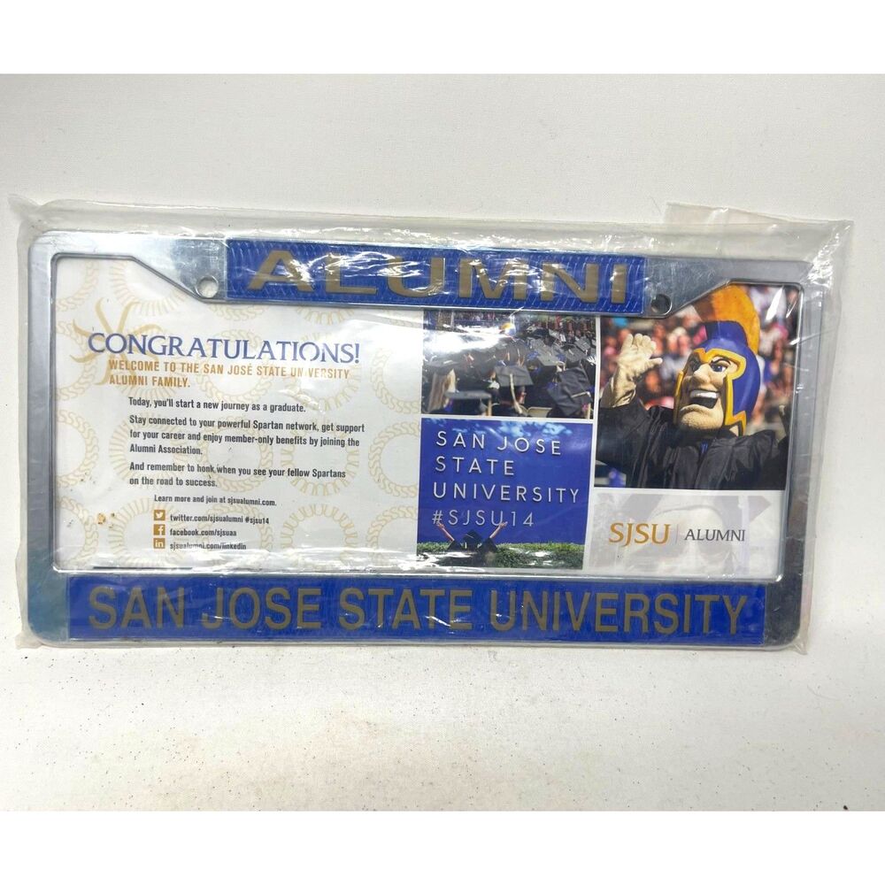 San Jose State University ALUMNI License Plate Frame Cover New Metal